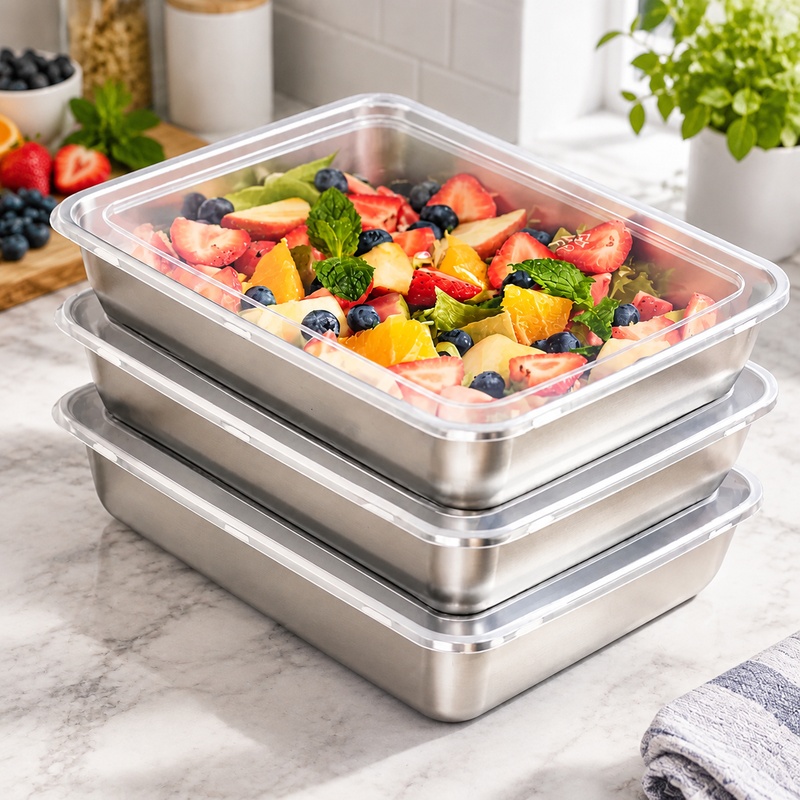 Kitchen Gadgets Organizer - Conjunto de três recipientes de aço